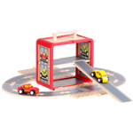 Wooden Car Set GoBox with road tracks, cars and connectors