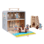Fold-out Wooden Castle GoBox for imaginative play