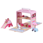 Wooden Candy House GoBox arranged as an open small-world pretend-play scene