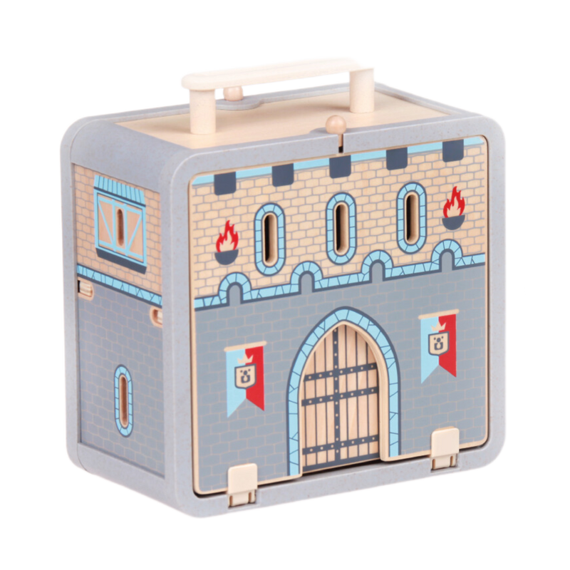 Wooden Castle play set with cannons and castle pieces