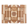 Natural bamboo blocks in mixed shapes displayed in a flat layout.