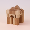 Wooden building blocks shaped like a castle