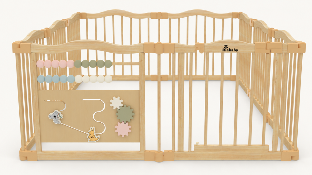 Wave Foldable Wooden Playpen