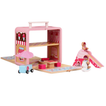 Candy House play scene arranged with slide, ice cream cart, figures and pretend-play accessories