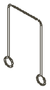 Wooden gym rings line drawing