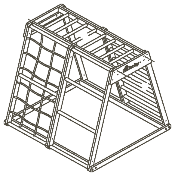 Frame and 4 play panels — drawing from the Riababy instructions