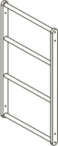 Pre-assembled panel with wide-spaced wooden bars