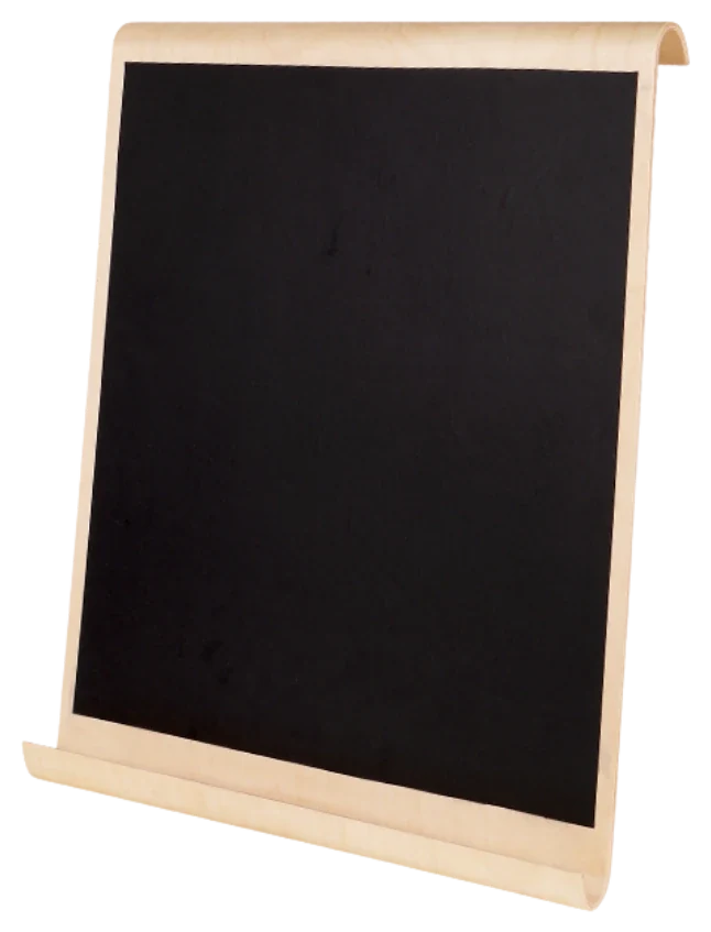 Chalkboard side of the same wooden board